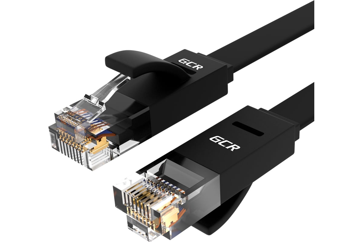 Патч-корд GCR PROF 2.0m, UTP медь кат.6, черный, 30 AWG, 10 Гбит/с ...