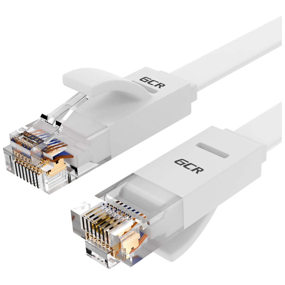 Патч-корд GCR PROF 5.0m, UTP медь кат.6, белый, 30 AWG, 10 Гбит/с, RJ45 ...