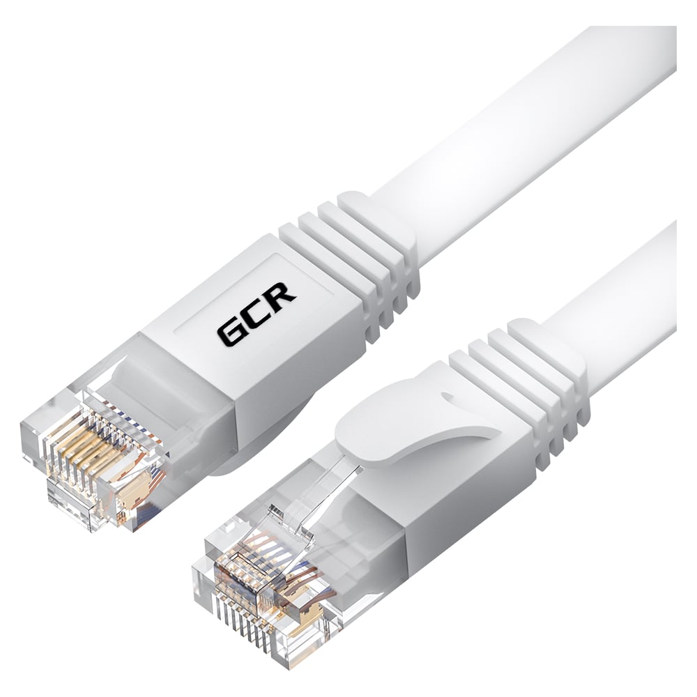 Патч-корд GCR PROF 5.0m, UTP медь кат.6, белый, 30 AWG, 10 Гбит/с, RJ45 ...