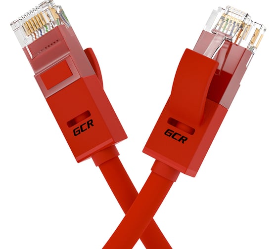 Патч-корд GCR прямой 0.15m UTP кат.5e, красный, 24 AWG, 1 Гбит/с, RJ45, T568B VIVLNIC04-0.15m 1