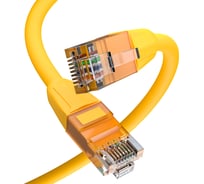 Патч-корд GCR прямой 0.5m LSZH UTP кат.6, желтый, 24 AWG, без фиксатора, RJ45, T568B VIV52I774