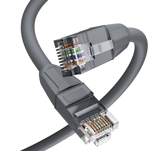 Патч-корд GCR прямой 1.0m LSZH UTP кат.6, серый, 24 AWG, без фиксатора, RJ45, T568B VIV52I748 1