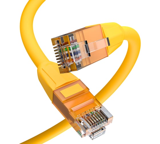 Патч-корд GCR прямой 2.0m LSZH UTP кат.6, желтый, 24 AWG, без фиксатора, RJ45, T568B VIV52I786 1