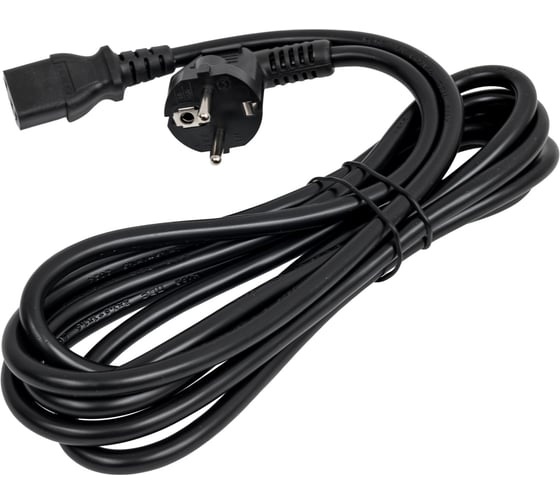 Кабель питания Cablexpert (RU) Schuko-C13, 3x1.5мм2, 10A, с заземлением, медь, 3м, черный, пакет, PC-186-1.5-3M