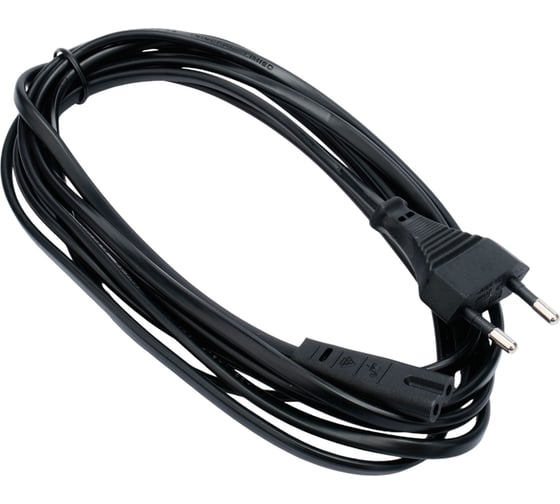 Кабель питания Cablexpert CEE 7/16-C7, 2х0.75мм2, 2.5A, VDE, 3м, черный, пакет, PC-184-VDE-3M