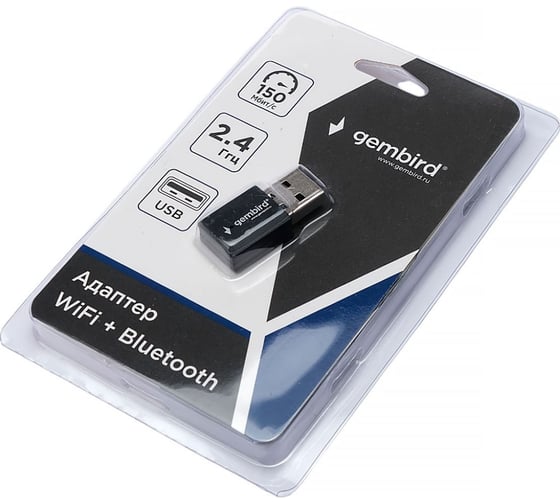 Сетевой адаптер Gembird WiFi+Bluetooth, 150 Мбит, мини, USB, 802.11b/a/g/n/ac, RTL87, WNP-UA-017