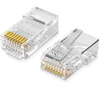 Коннектор Ugreen NW110 (50246) RJ45 Network Connector for UTP Cat 5, Cat 5e 100шт. Цвет: прозрачный 50246_