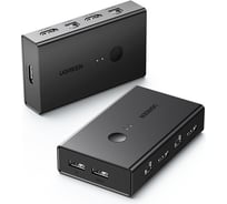 Переключатель Ugreen CM571 (90478) HDMI 2-1 KVM Switcher 4K-60Hz with Desktop Controller. Цвет: черный 90478_