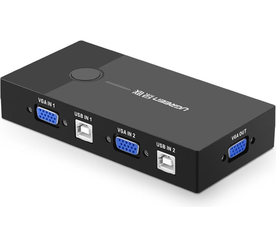 Переключатель Ugreen CM595 (30357) 2-Port USB KVM Switch Box ABS Case. Цвет: черный 30357_ 1