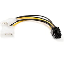 Кабель Retic питания видеокарты 6 pin, два разъёма molex штекер 0,1 м AT6185