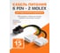 Кабель Retic питания видеокарты 6 pin, два разъёма molex штекер 0,1 м AT6185 2