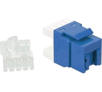 Модуль Keystone LANMASTER RJ45, неэкранированный, категория 6, без шторки, 180 градусов, синий LAN-OK45U6/180N-BL