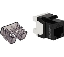 Модуль Keystone LANMASTER RJ45, неэкранированный, категория 6, без шторки, 180 градусов, черный LAN-OK45U6/180N-BK