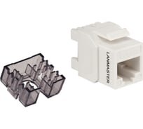Модуль Keystone LANMASTER RJ45, неэкранированный, категория 6A, без шторки, 180 градусов, белый LAN-OK45U6A/180N-WH