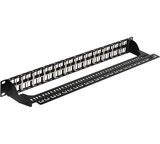 Патч-панель неэкранированная наборная LANMASTER 19" высокой плотности, 48 портов, 1U, с задним органайзером LAN-PPC48OK-UTP