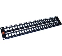 Патч-панель неэкранированная наборная LANMASTER 19", 48 портов, 2U, с задними органайзерами LAN-PPN48OK-UTP