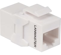 Повторитель портов RJ45 неэкранированный LANMASTER кат.6A, формата Keystone, белый LAN-KCP45U6A-WH