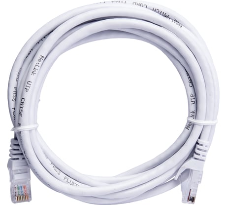 Патч-корд Netlink UTP 5е кат. литой 3.0 м БЕЛЫЙ УТ000004042