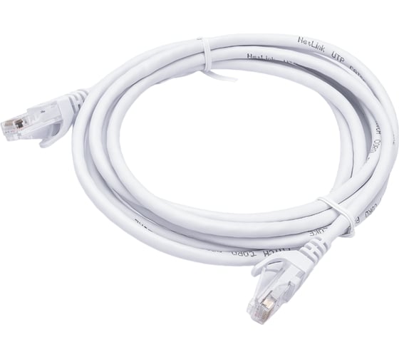 Патч-корд Netlink UTP 5е кат. литой 2.0 м БЕЛЫЙ 00000001182