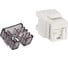 Модуль Keystone LANMASTER RJ45, неэкранированный, кат.5E, со встроенной шторкой, 180 градусов, белый LAN-OK45U5E/180R-WH 1