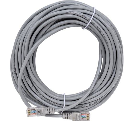 Коммутационный шнур патч-корд UTP RIPO Кабель для подключения интернета Cat5E, RJ45, 10 m 003-300027