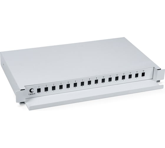 Кросс бокс Cabeus оптический, на 16 SC LC duplex, со сплайс пластиной, выдвижной, ODF-19-16-SC