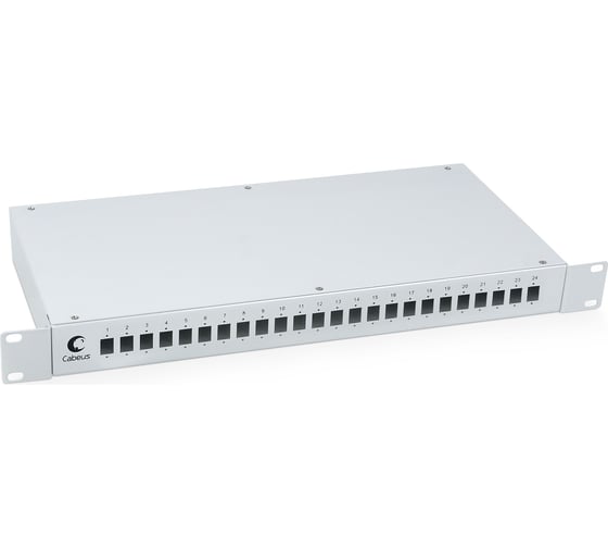 Кросс бокс Cabeus оптический, на 24 SC LC duplex, со сплайс пластиной и КДЗС, FO-19-24SC