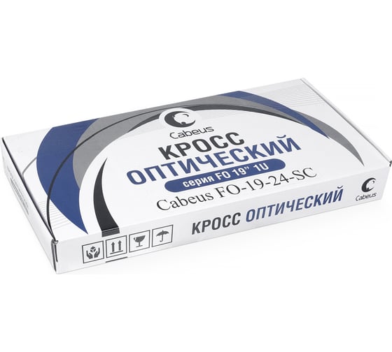 Кросс бокс Cabeus оптический, на 24 SC LC duplex, со сплайс пластиной и КДЗС, FO-19-24SC