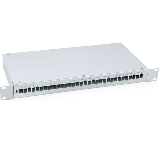 Кросс бокс Cabeus оптический, на 32 SC LC duplex, со сплайс пластиной и КДЗС, FO-19-32SC 1