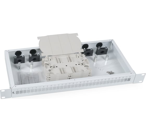 Кросс бокс Cabeus оптический, на 32 SC LC duplex, со сплайс пластиной и КДЗС, FO-19-32SC