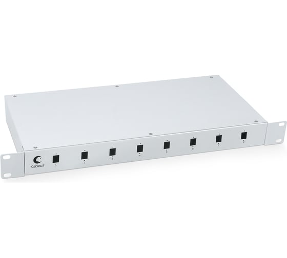 Кросс бокс Cabeus оптический, на 8 SC LC duplex, со сплайс пластиной, выдвижной, ODF-19-8-SC 1