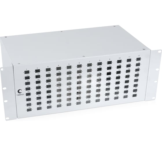 Кросс бокс Cabeus оптический, на 96 SC LC duplex, со сплайс пластиной и КДЗС, FO-19-96SC 1