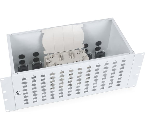 Кросс бокс Cabeus оптический, на 96 SC LC duplex, со сплайс пластиной и КДЗС, FO-19-96SC