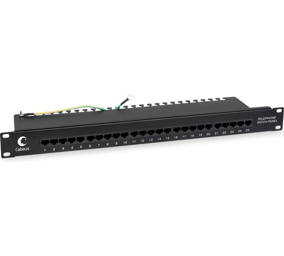 Патч-панель Cabeus 1U, 25 портов, RJ-45, PL-25-TEL-Dual