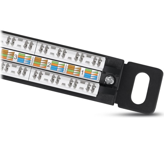 Патч-панель Cabeus высокой плотности, 0,5U, 24 порта RJ-45, категория 5e, PLHD-24-Cat.5e-Dual-180-0,5U