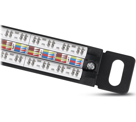 Патч-панель Cabeus высокой плотности, 0,5U, 24 порта RJ-45, категория 6a PLHD-24-Cat.6a-Dual-180-0,5U