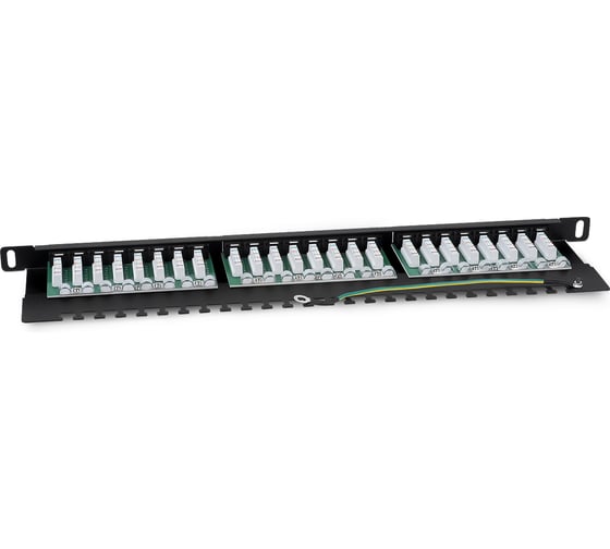 Патч-панель Cabeus высокой плотности, 0,5U, 24 порта RJ-45, категория 6, PLHD-24-Cat.6-Dual-90-0,5U
