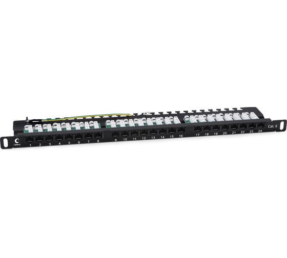 Патч-панель Cabeus высокой плотности, 0,5U, 24 порта RJ-45, категория 6, PLHD-24-Cat.6-Dual-90-0,5U