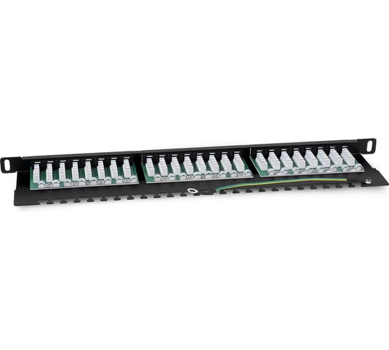 Патч-панель Cabeus высокой плотности, 0,5U, 24 порта RJ-45, категория 6, PLHD-24-Cat.6-Dual-90-0,5U