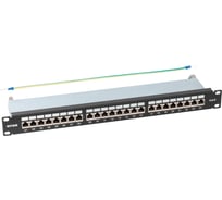 Патч-панель NTSS PREMIUM 1U 24 порта RJ45 FTP cat.6, Krone IDC (инструмент в комплекте), с органайзером NTSS-PP2-PM-1U-24-FTP-RJ45-6-K