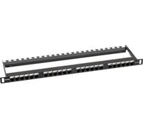 Патч-панель NTSS PREMIUM 0.5U 24 порта RJ45 UTP cat.5е, Dual IDC с задним кабельным органайзером NTSS-PP2-PM-0.5U-24-UTP-RJ45-5e-D