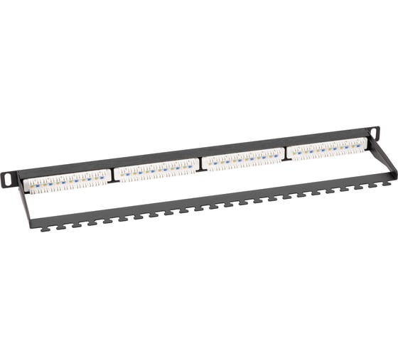 Патч-панель NTSS PREMIUM 0.5U 24 порта RJ45 UTP cat.5е, Dual IDC с задним кабельным органайзером NTSS-PP2-PM-0.5U-24-UTP-RJ45-5e-D