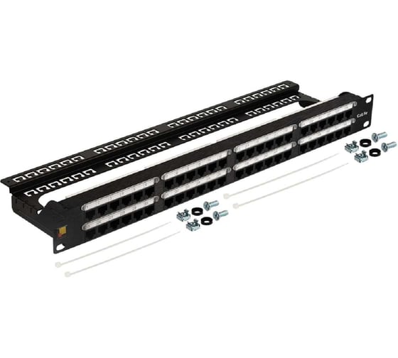 Патч-панель LANMASTER 19" высокой плотности, 48 портов RJ45, неэкранированная, кат.5E, 1U LAN-PPC48U5E