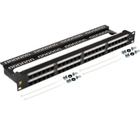 Патч-панель неэкранированная LANMASTER 19" высокой плотности, 48 портов RJ45, кат.6, 1U LAN-PPC48U6