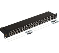 Патч-панель экранированная LANMASTER 19" высокой плотности, 48 портов RJ45, кат.6, 1U LAN-PPC48S6