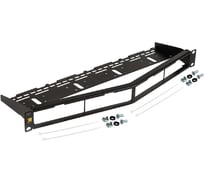 Патч-панель модульная угловая LANMASTER 19", на 4 вставки, 1U, с органайзером под оптический кабель LAN-FRM-PPA-FO/1U