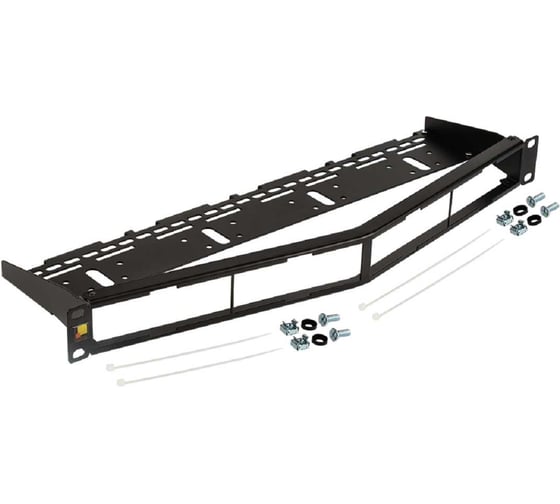 Патч-панель модульная угловая LANMASTER 19", на 4 вставки, 1U, с органайзером под оптический кабель LAN-FRM-PPA-FO/1U 1