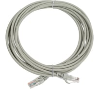 Патч-корд NTSS 2хRJ45/8P8C, T568B UTP, 5e категория, литой, 5 метров, LSZH, серый NTSS-PC-UTP-RJ45-5e-5.0-LSZH-GY