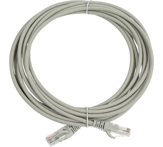 Патч-корд NTSS 2хRJ45/8P8C, T568B UTP, 5e категория, литой, 5 метров, LSZH, серый NTSS-PC-UTP-RJ45-5e-5.0-LSZH-GY 1