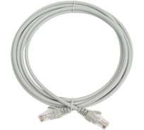 Патч-корд NTSS 2хRJ45/8P8C, T568B UTP, 5e категория, литой, 3 метра, LSZH, серый NTSS-PC-UTP-RJ45-5e-3.0-LSZH-GY